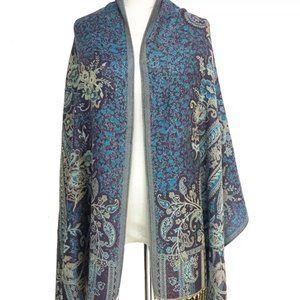 Floral Pashmina Scarves for Women Festival Scarf Reversible Shawls ~ Hair Wraps